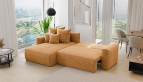 Rohová sedačka Baria (L) (horčicová). Akcia -20%. Vlastná spoľahlivá doprava až k Vám domov. 1133079