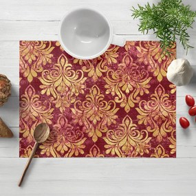 Biante Zamatové prestieranie na stôl Tamara TMR-053 Zámocký vzor na vínovo červenom 30x40 cm