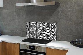 Sklenený obklad do kuchyne Kvetinový geometrický vzor 120x60 cm
