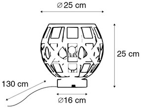 Priemyselná stolná lampa starožitné zlato - Bobby
