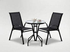 CH 3-dielny záhradný balkónový set nábytku - čierna