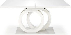Rozkladací jedálenský stôl GALARDO 160/200 cm biely/zlatý