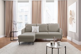 Rozkladacia rohová sedačka Taila Mini ľavá - béžová pletenina Loft 02 / čierne nožičky