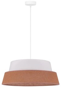 Duolla - Luster na lanku GALAXY 1xE27/15W/230V pr. 50 cm hnedá/biela