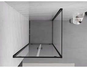 Mexen Exo, sprchovací kút s krídlovými dverami 90 x 90 cm, 6mm číre sklo, čierny profil, 8182-090-090-70-00