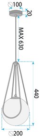 Toolight Toolight, stropné svietidlo 20cm, 1xE27, APP1792-1CP, čierna, OSW-04350