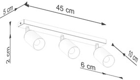 Sollux SL.1368 - Bodové svietidlo WINX 3xGU10/10W/230V čierna/chróm