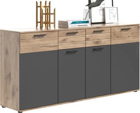 Široká komoda Mason 180 cm, dub/šedá