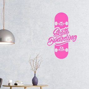Veselá Stena Samolepka Skate Farba: růžová, Veľkosť: 40 x 25 cm