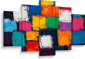 Obraz - Maľba farebných štvorcov (150x105 cm)