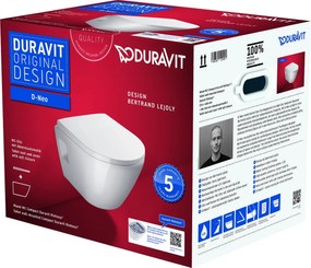 Duravit D-Neo súprava misa + pomaly padajúca doska závesná bez splachovacieho kruhu biela 45870900A1