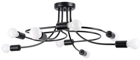 Sollux SL.1457 - Luster na tyči LEVAR 8xE27/15W/230V čierna