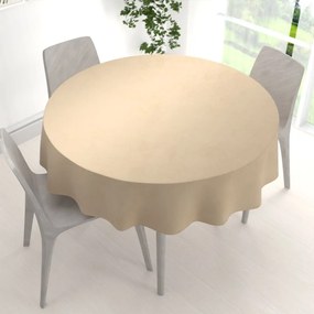 Biante Veľký zamatový okrúhly obrus Velvet Premium SVP-045 Kávovo béžový Ø 150 cm