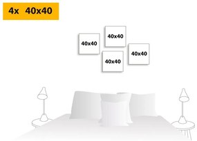 Set obrazov lucerničky v zaujímavej kombinácii - 4x 40x40