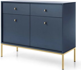 Komoda Mono námornícka modrá so zásuvkami (MKSZ104), navy/zlatá
