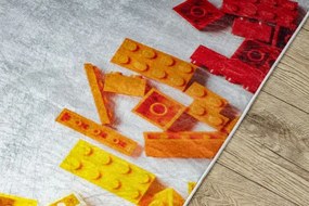Detský koberec protišmykový BAMBINO 38480 kocky, sivý / žltý