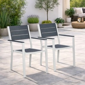 Set 2 záhradných stoličiek s nosnosťou 150 kg béžová