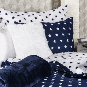 4Home bavlnené obliečky Stars Navy blue, 140 x 220 cm, 70 x 90 cm