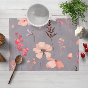 Biante Bavlnené prestieranie na stôl Sandra SA-537 Ružové kvety na sivom 35x45 cm