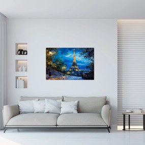 Obraz - Olejomaľba Eiffelovej veže (90x60 cm)