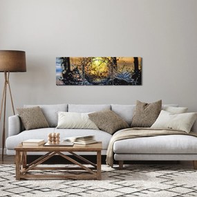 Obraz vody (s hodinami) (90x30 cm)