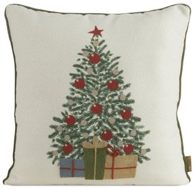 EUROFIRANY VIANOČNÁ DEKORAČNÁ OBLIEČKA NA VANKÚŠ TREE 45X45 CM VZOROVANÁ