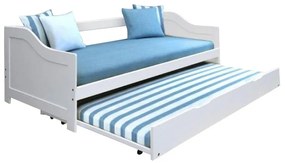 Biela detská posteľ s prístelkou INTRO 90 x 200 cm