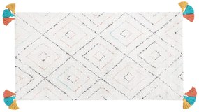 Bavlnený koberec 80 x 150 cm biela/viacfarebná KARTAL Beliani