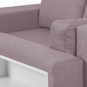 Rozkládací rohová sedací souprava MODO3 + 2 Taburety Růžová