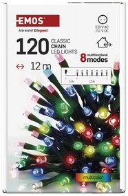 LED vianočná svetelná reťaz 12 m, multicolor