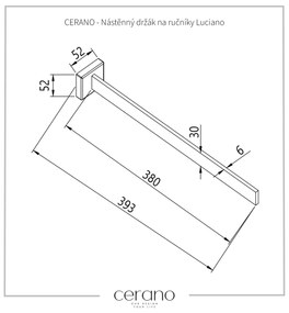 Cerano Luciano, nástenný držiak na uteráky 40 cm, chrómová, CER-CER-428968