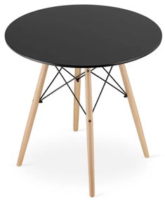 Jedálenský stôl TODI čierny 80 cm so štyrmi stoličkami OSAKA čierne / hnedé