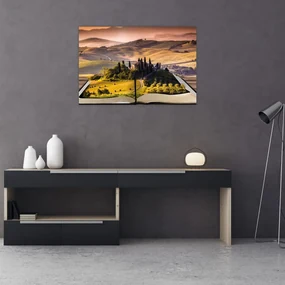 Obraz krajiny v knihe (90x60 cm)