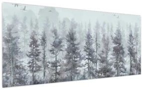 Obraz - Borovicový les II., aquarel (120x50 cm)