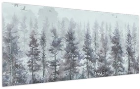 Obraz - Borovicový les II., aquarel (120x50 cm)