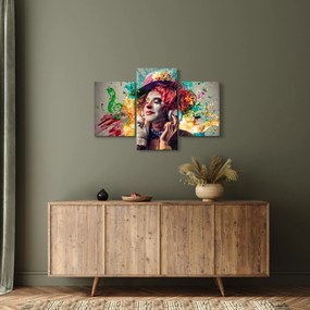 Obraz - Umelkyňa so slúchadlami (90x60 cm)