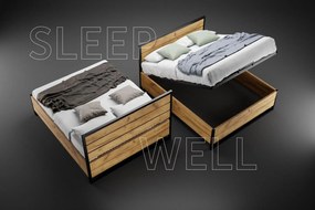 Posteľ z masívu dub LOFT 200x180 cm