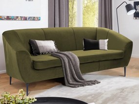 Trojmiestna pohovka Olivio, machovo zelená zamatová tkanina