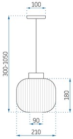 Toolight, závesné svietidlo sklenené E27 APP1068-CP, biela, OSW-04401