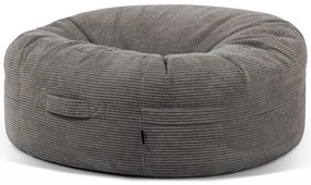 Tmavosivý menčestrový sedací vak Roll 135 – SLOWDOWN