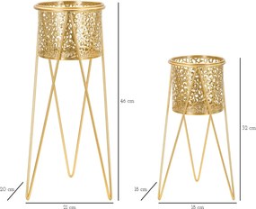 Sada 2 ks stojanů na květiny Glod zlatá