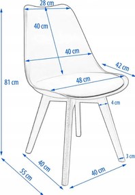 Jedálenská stolička OSLO 2 biela / naturálne nohy