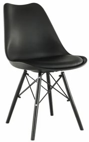 Moderná stolička čierna s čiernymi nohami