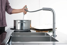 Hansgrohe M71, drezová batéria M7120-H200 s výsuvnou spŕškou, 2-otvorová inštalácia, sBOX, chrómová, HAN-73818000