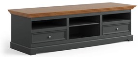 PROXIMA.store - Rustikálny veľký TV stolík - BELLUNO ELEGANT FARBA: grafit - prírodná borovica