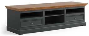 PROXIMA.store - Rustikálny veľký TV stolík - BELLUNO ELEGANT FARBA: grafit - prírodná borovica