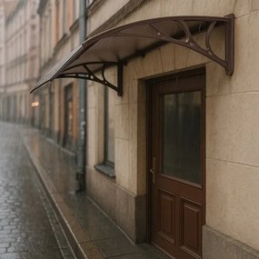 SPRINGOS Strecha, prístrešok na vchodové, balkónové a terasové dvere 120×80 cm – hnedá HA7473