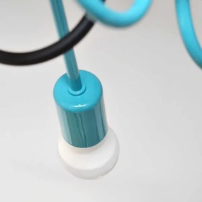 Prisadený luster OXFORD 4xE27/15W/230V čierna/tyrkysová