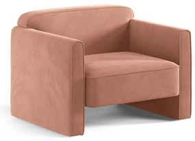 Ružové zamatové kreslo Abby – Micadoni