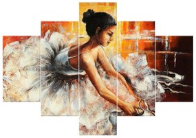 Gario Ručne maľovaný obraz Nádherná tanečnica - 5 dielny Rozmery: 100 x 70 cm